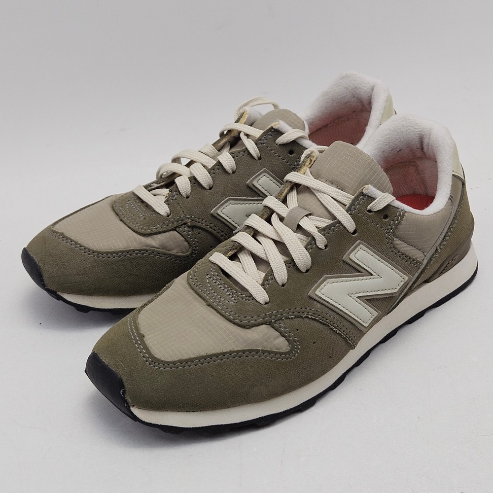 New Balance 696 Womens 8.5 Olive Green Tan Suede Ripstop Sneakers WR696VCB